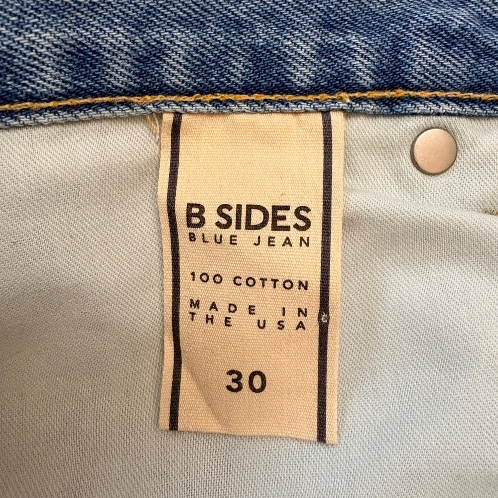 B SIDES Womens Plein Relaxed Straight Leg Jean Light Blue Sz 30 New Without Tags - Picture 8 of 9